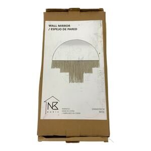 Nobia The Katarina Fringed Beige Boho Wall Mirror NWT